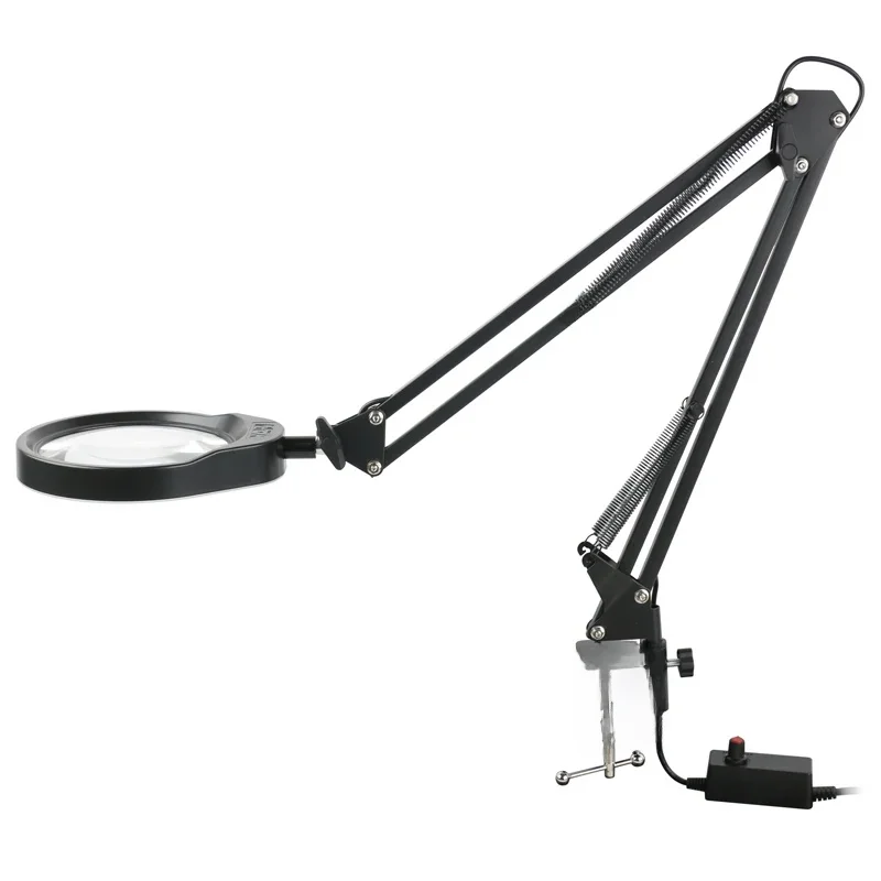 10X 10X20X Optyczna duża soczewka Lampa powiększająca Składany stojak Lupa biurkowa do kontroli, spawania, czytania, salonu kosmetycznego — zdjęcie 2