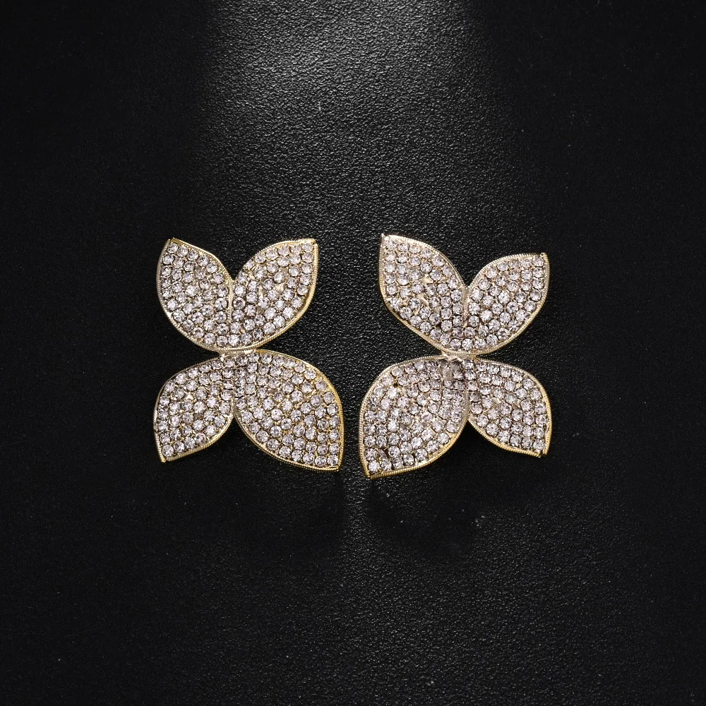 Stonefans Fashion Full Rhinestone Large Flower Earrings Stud Jewelry Exquisite Bridal Stud Earrings Weddding Accessories Gift - view 4