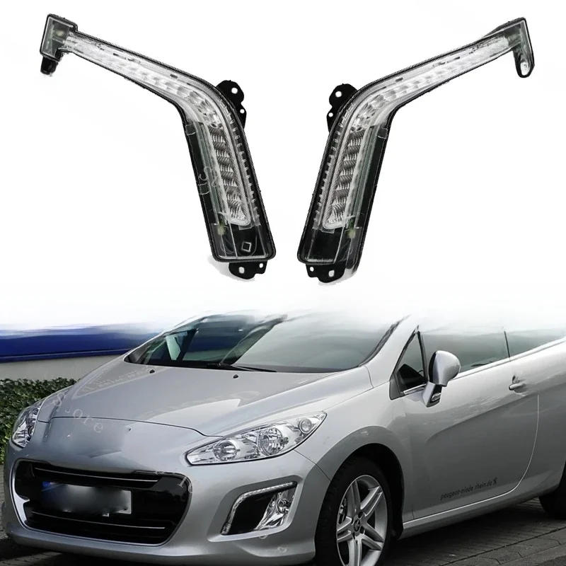 Dla Peugeot 308 cc Convertible 2011-2014 Samochodowe przednie światła LED DRL do jazdy dziennej Światła przeciwmgielne 6206X4 6208X4 — 2