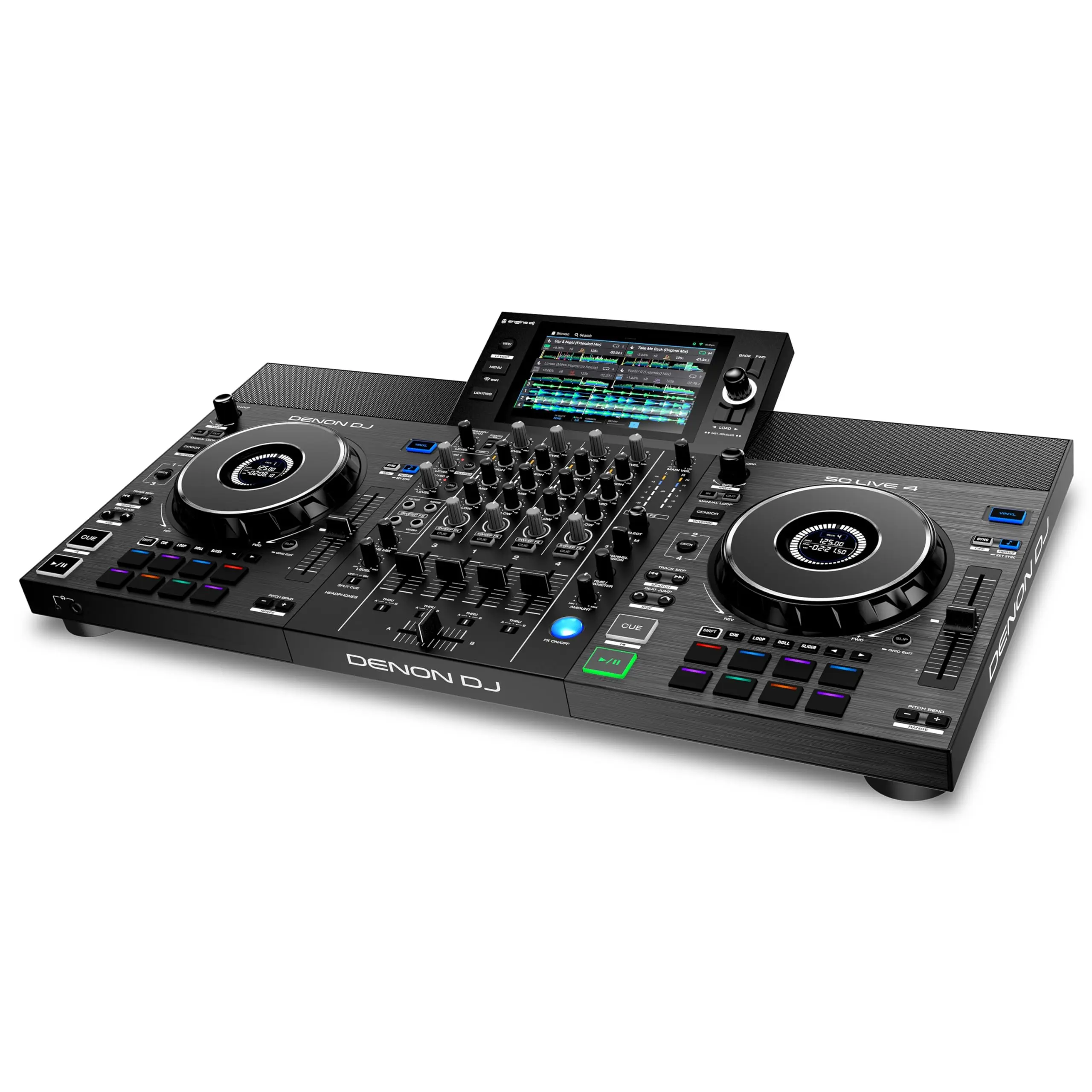 New Discounts Sales Denon DJ SC LIVE 4 - Standalone DJ Controller, 4-Channel Mixer, Unlimited Amazon Music Streaming, Wi-Fi, Spe