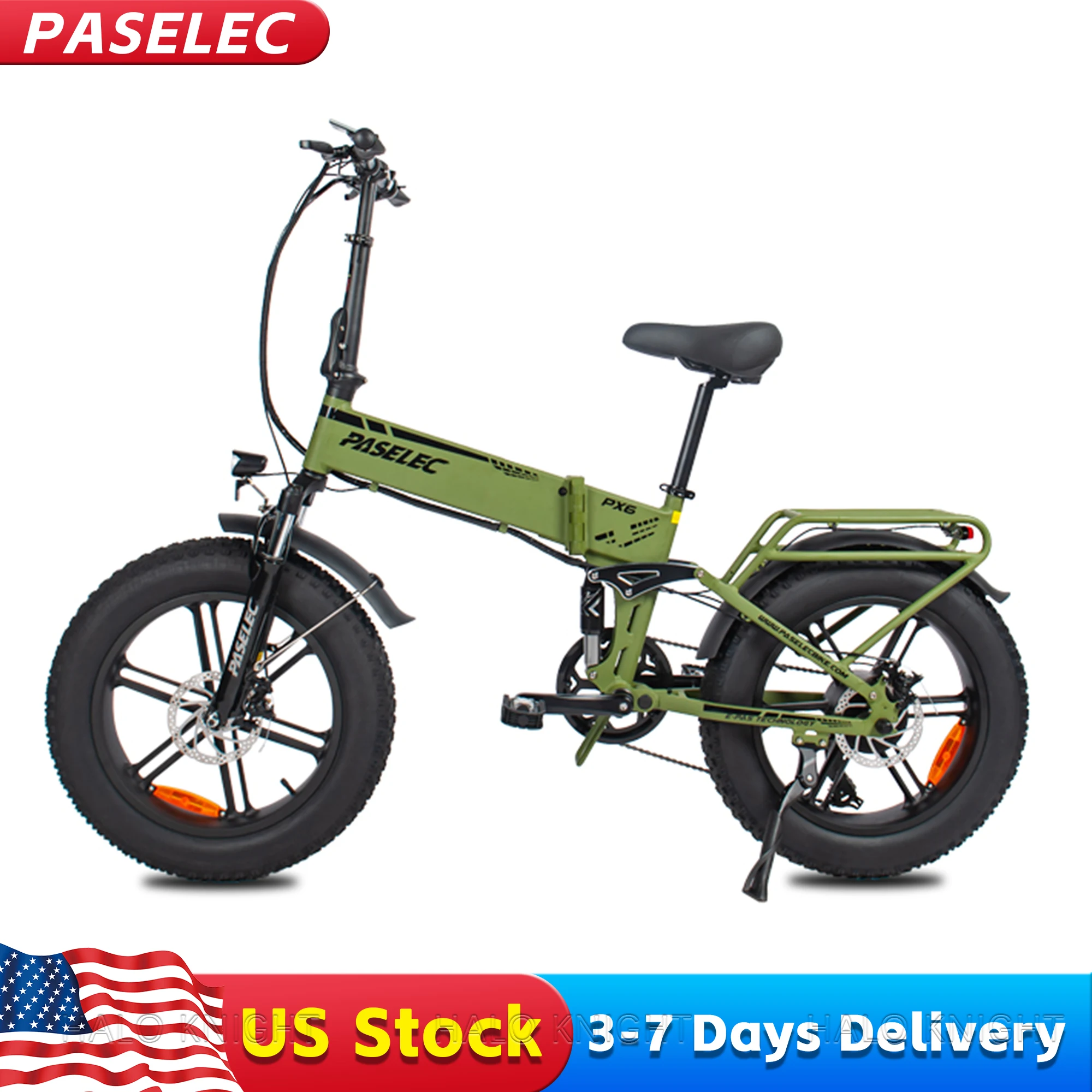 PASELEC PX6 48 فولت 750 واط Ebike 45 km/ساعة دراجة كهربائية قابلة للطي للبالغين 13Ah E الدراجة الرجال 20 "دراجة كهربائية بإطارات عريضة Fatbike #1
