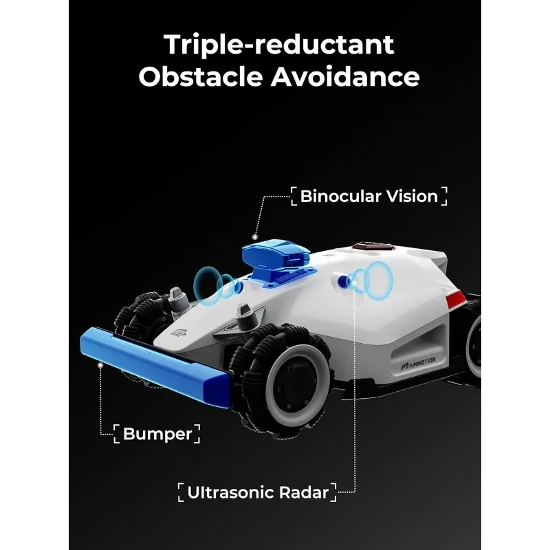 LUBA 2 AWD 10000 Robot cortacésped, cortacésped robótico sin cable perimetral para césped de 2,5 Acres 80% pendiente, altura de corte 1,0 "-2,7", aplicación