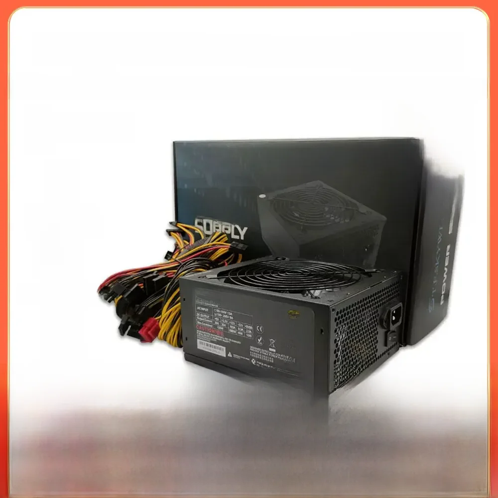 T.F.SKYWINDINTL NEUE 2000W ATX NETZTEIL Bergbau Netzteil PC Power Unterstützung 8 Display Karten GPU