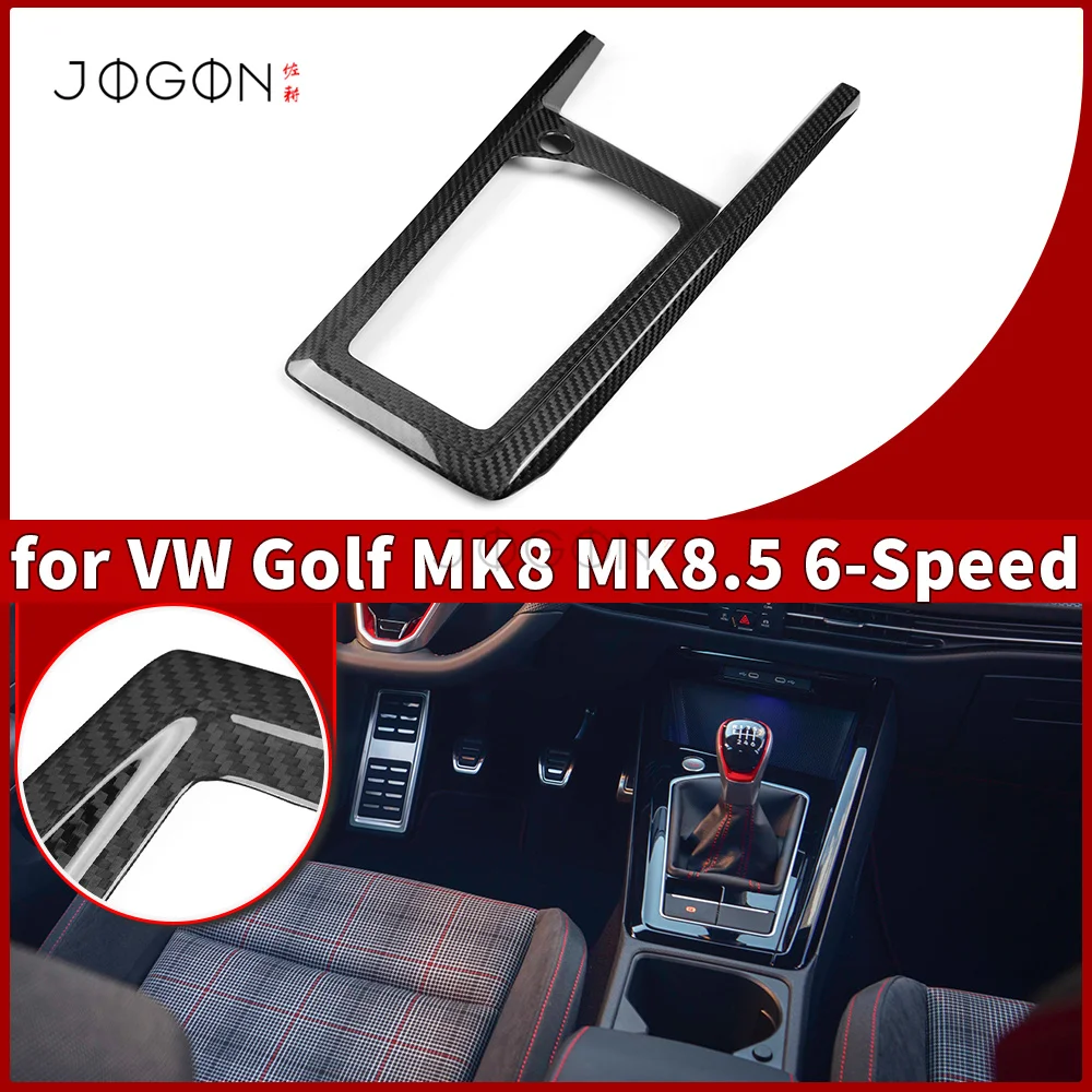 LHD Dry Carbon Fiber MT Center Console Gear Shift Panel Cover For VW Golf 8 8.5 MK8 GTI GTD R 2022+Exterior Accessories Stick-on