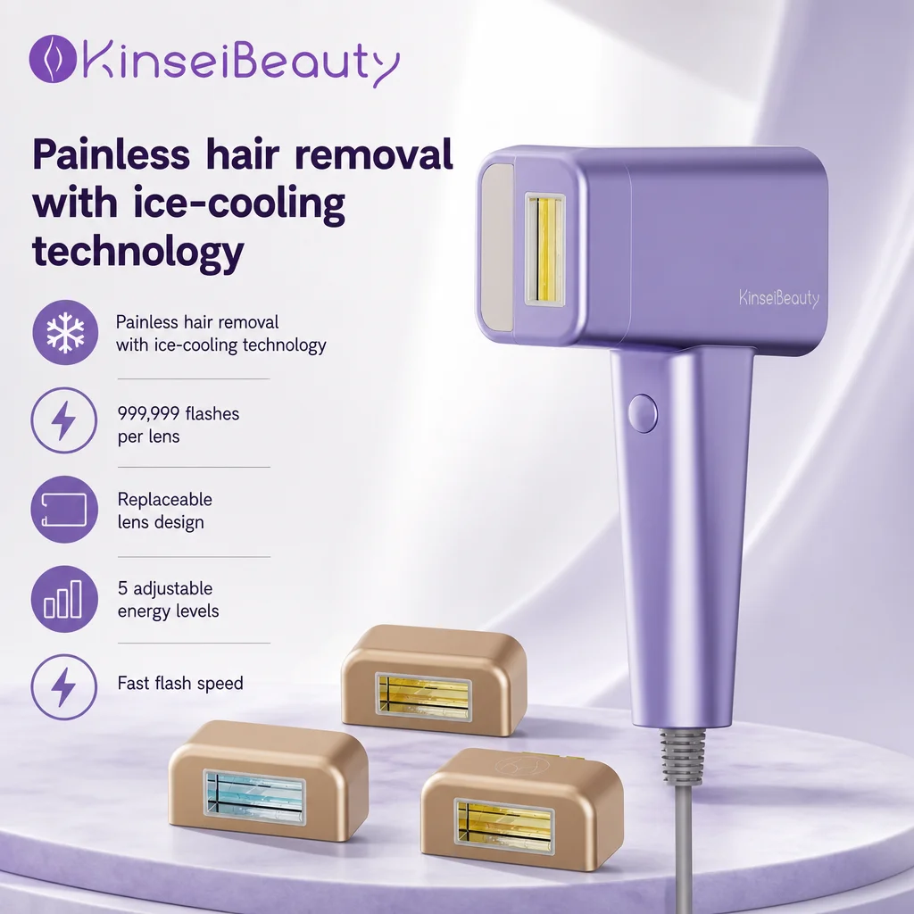 T16 Laser Hair Removal Ice Cool Painless Permanent KinseiBeauty IPL Epilator 999999 Flashes Face Body Epilator Depilador a Laser