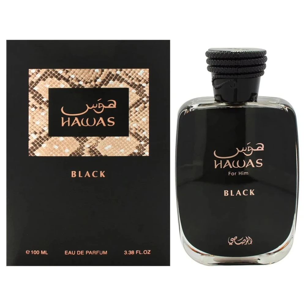 

RASASI Hawas Black EDP Men's Perfume 3.38 Oz - Long Lasting Fragrance, Perfect Halloween & Christmas Gift for Him