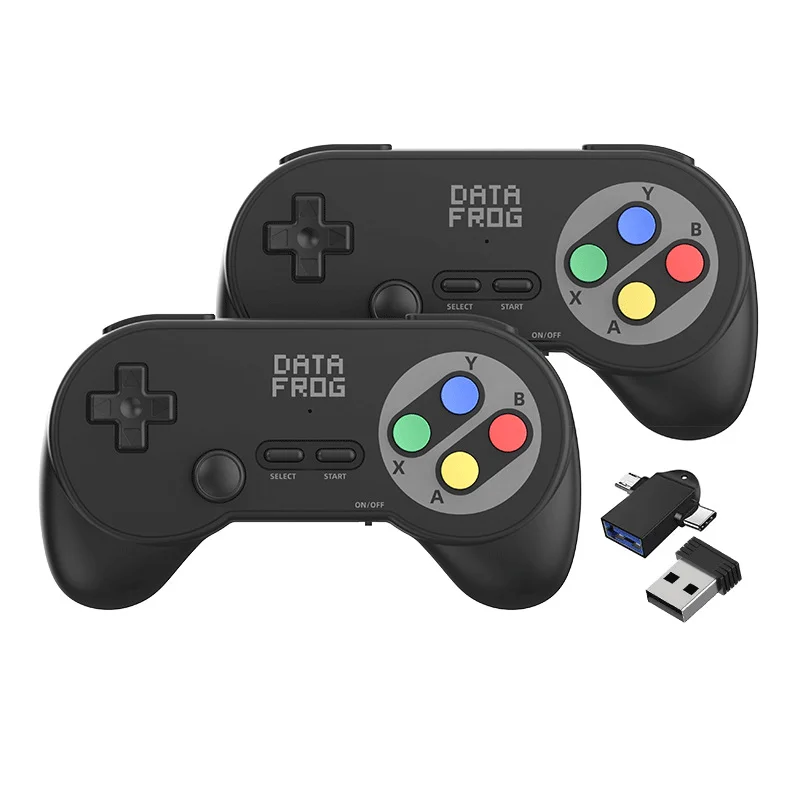 

2.4G Wireless Game Controller Retro Joystick Dual Receiver Plug&Play Gamepad for PC Windows Mac Linux Raspberry Android TV Box
