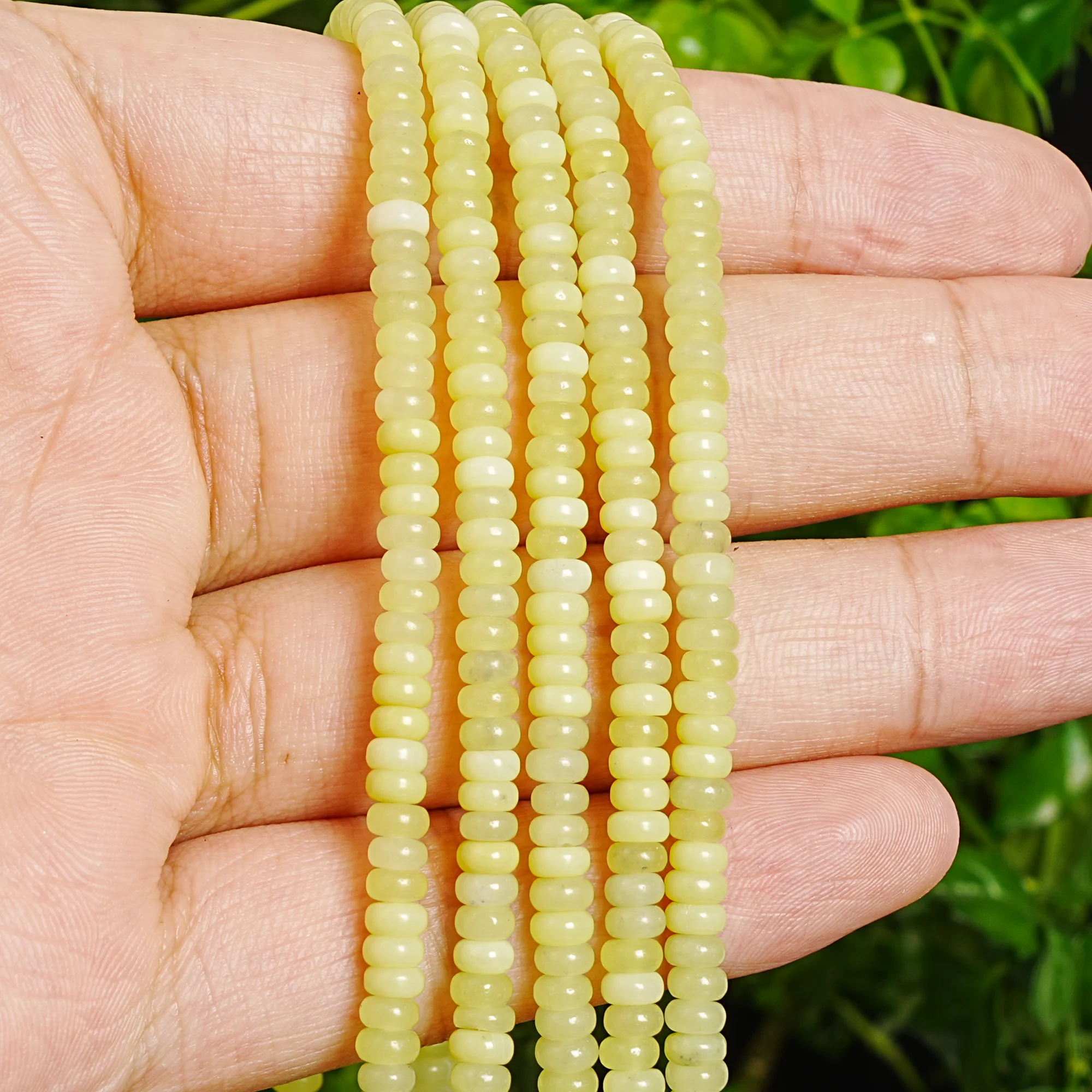 Smooth Lemon Jade Beads 4x2mm Yellow Rondelle Color Enhanced Gemstone For Jewelry Making DIY Bracelet Necklace Handmade Beadings