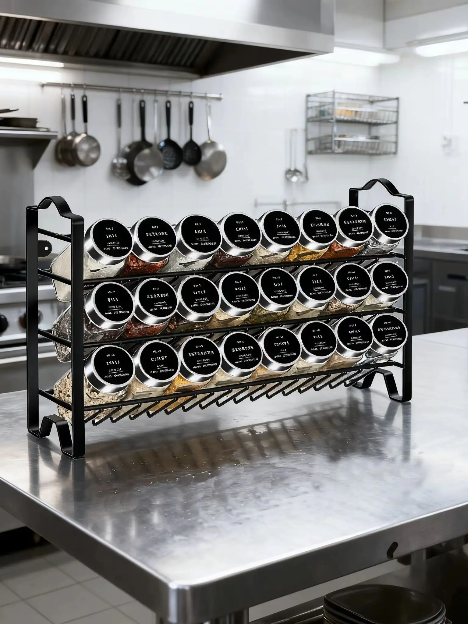 Support de condition vertical avec pots de condition 24x120ml, complet avec arroseurs, étiquettes, entonnoirs, stylos et accessoires de montage