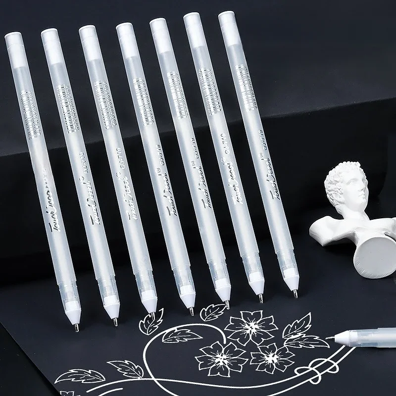 Ensemble de stylos marqueurs Manga blancs à reflets, encre permanente 0.8 Mm, stylo pour pneus de Scrapbook, fournitures de stylo de peinture étanche, 5/10 pièces