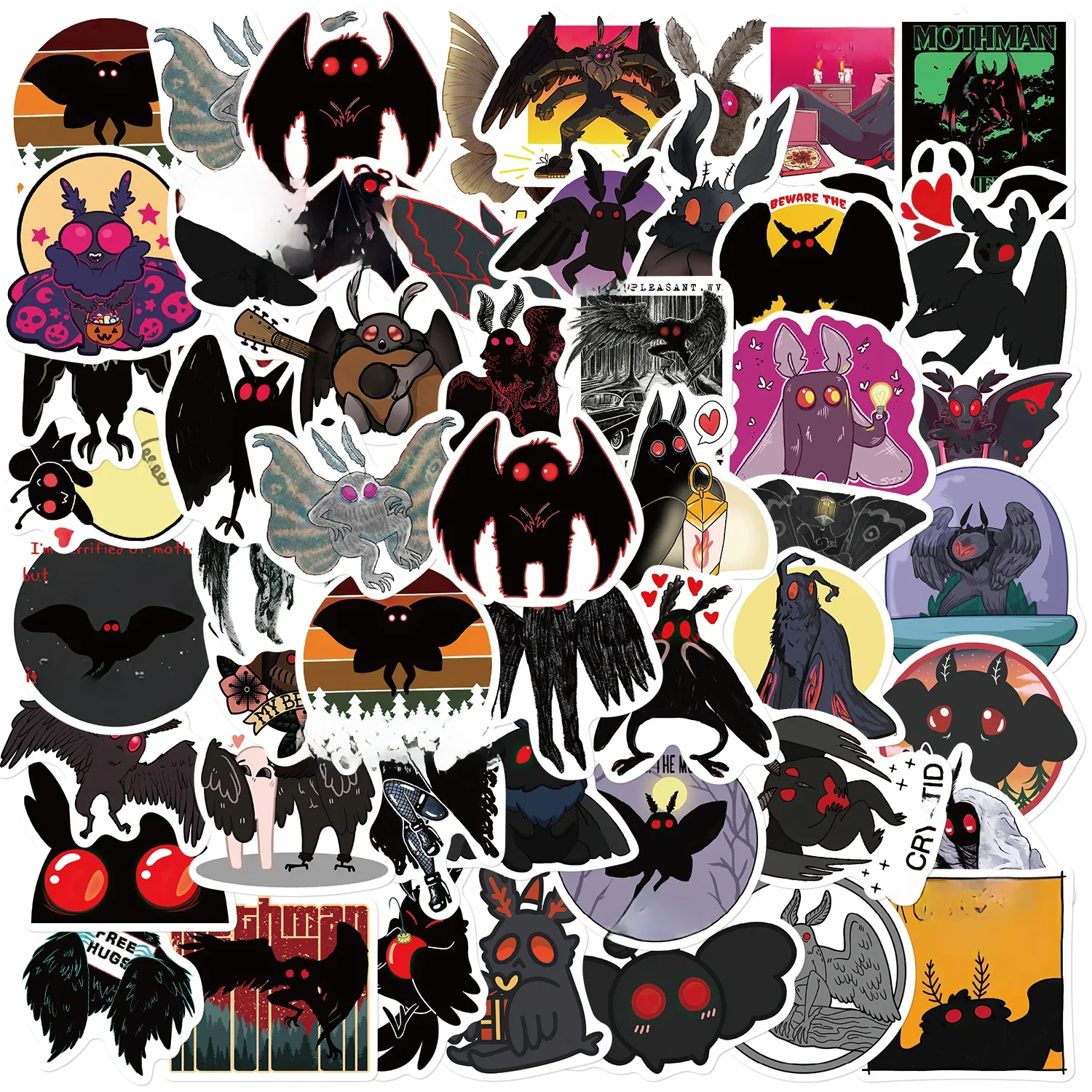 AliExpress snapseed 50PCS Cute Cartoon Mothman Stickers For DIY Luggage Laptop Skateboard Motorcycle Bicycle Decals