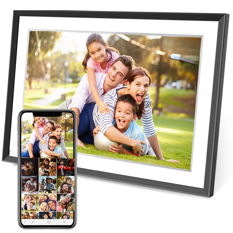 Kerstcadeau Frameo 10,1 inch WiFi digitale fotolijst, 1280 * 800IPS HD Cloud slimme digitale fotolijst, 32 GB opslag, - afbeelding 2