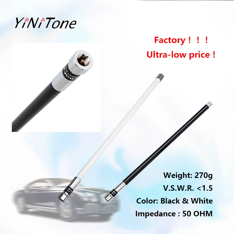 

NL-550 VHF UHF 144mhz /430mhz Dual Band 200W 3.0dBi High Gain Fiberglass Antenna for Mobile Radio Car Two Way White