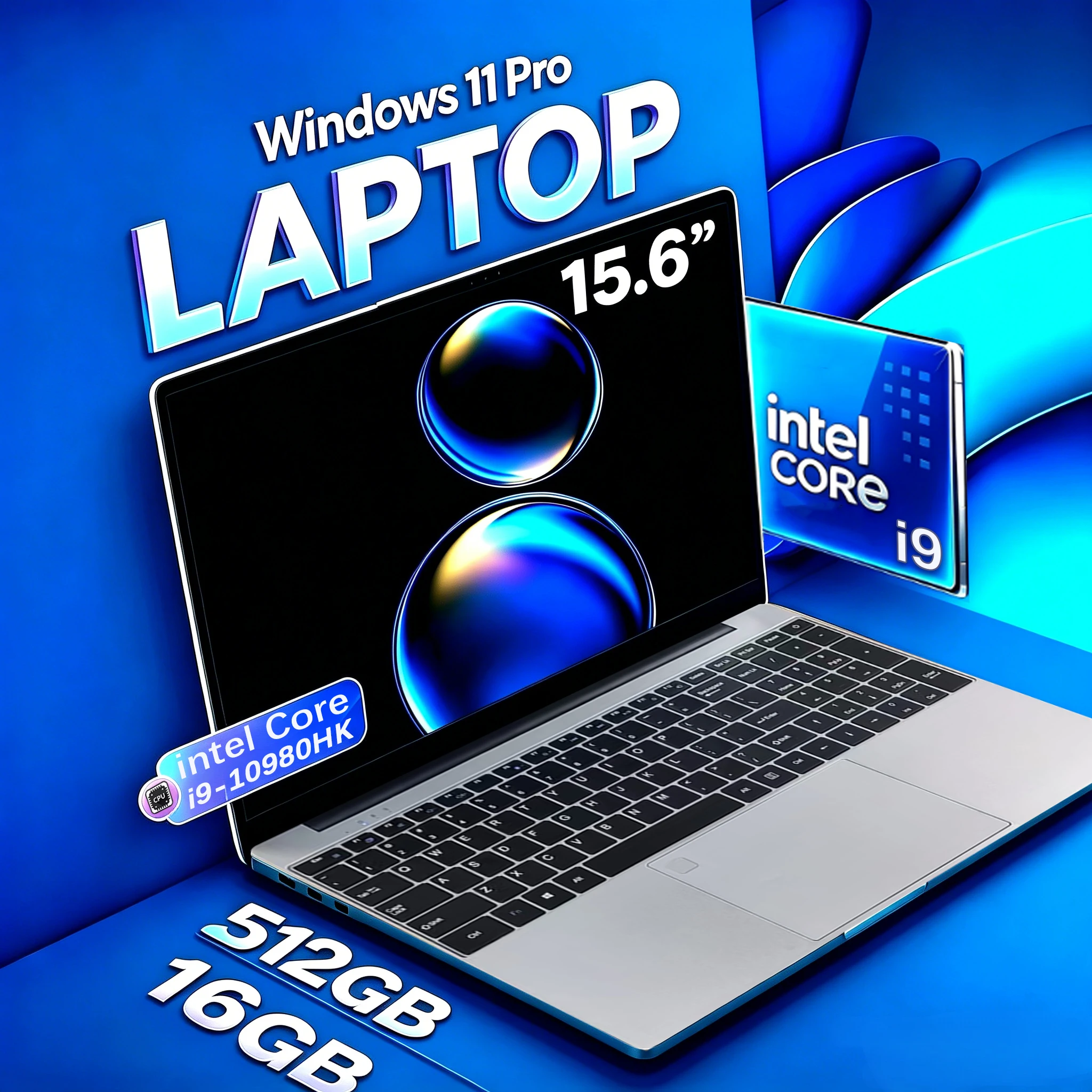 Portátil de 15.6 Pulgadas con Windows 11 Pro, Intel Core I9-9900, Pantalla HD, 16 GB de RAM, 1 TB/2 TB SSD