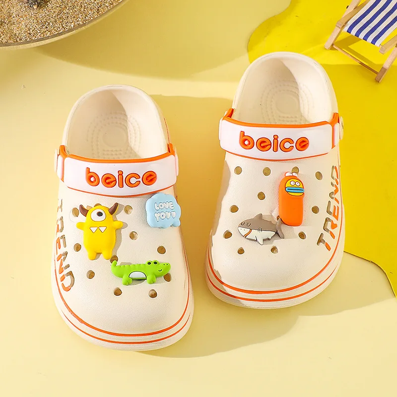 Children Clogs Beach EVA Lightweight Home Slippers Outdoor Summer Non-Slip Garden Shoes Cartoon Hole Shoes Girl and Boy Scandals