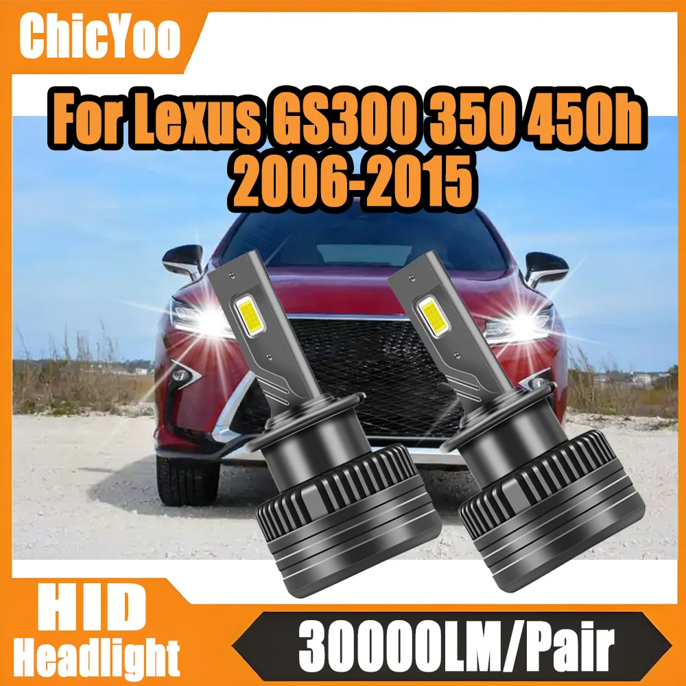 

2PCS 6000K White 120W 30000LM High Power Canbus LED Headlight Bulbs HID Xenon Lights 12V 24V For Lexus GS300 350 450h 2006-2015