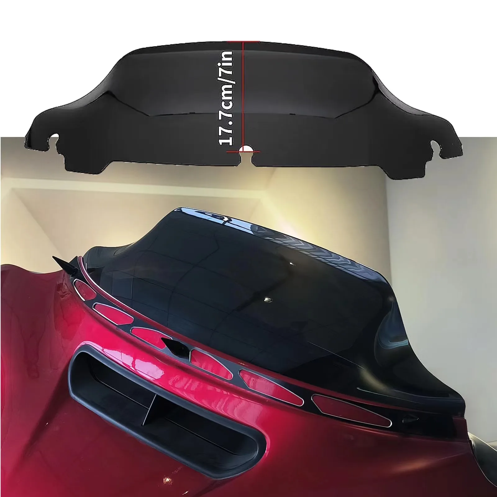 غطاء الزجاج الأمامي مقاس 4.5 بوصة 7 بوصة لدراجة Harley Electra Street Glide Touring Ultra Limited 2014-2024 أسود/دخان #1