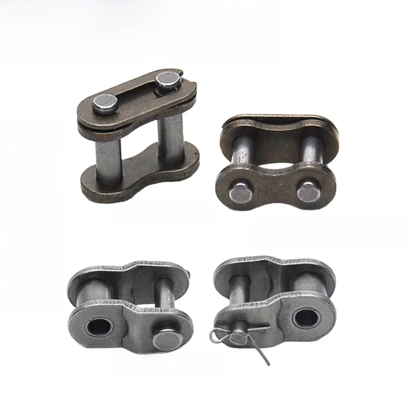 Boucle de jonction de chaîne en acier au carbone demi/plein, 1 pièce, 04C 06B 06C 08A 08B 10A 12A 16A, rangées simples, lien de jonction de chaîne à rouleau à pas court
