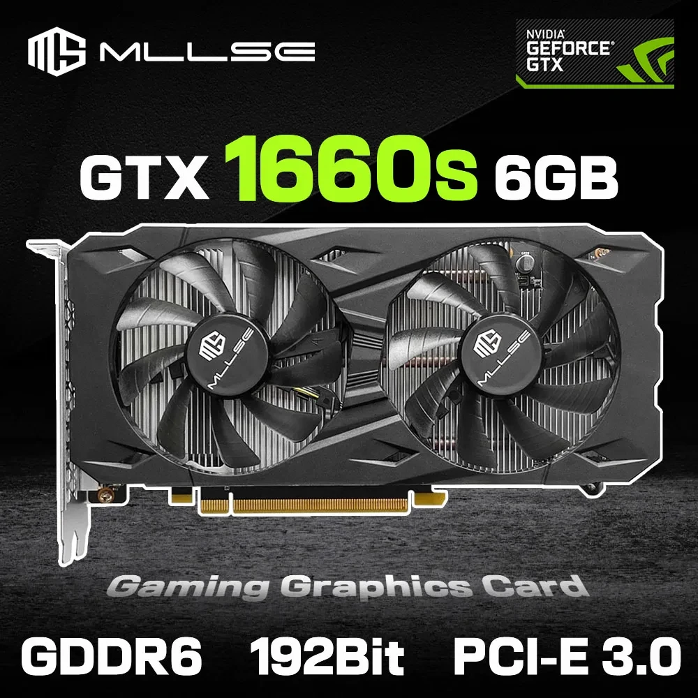 Б/У игровая видеокарта MLLSE GTX 1660 Super 6 ГБ Placa De Video GDDR6 192 бит PCI-E 3,0 × 16 8Pin gtx 1660super 6 ГБ игровая видеокарта C