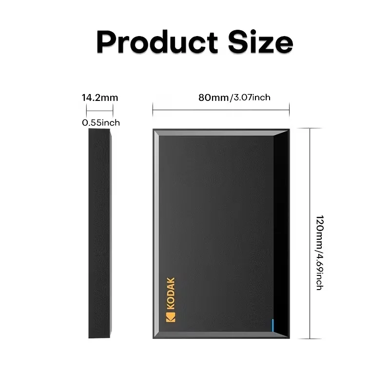 KODAK P190 Portable External Hard Drive HDD 500GB 1TB USB 3.0 Mechanical Mobile Disk for PC Laptop Gaming Storage