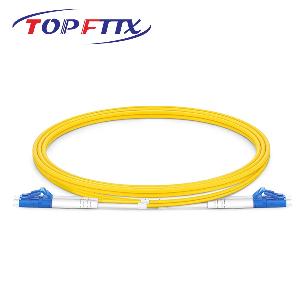 10 PCS 1/2/3/5 Meter LC/UPC Single Mode G657A1 DX 2.0mm Fiber Optic Patch Cord, Yellow LSZH Fibre Jumper Cable For Date Center