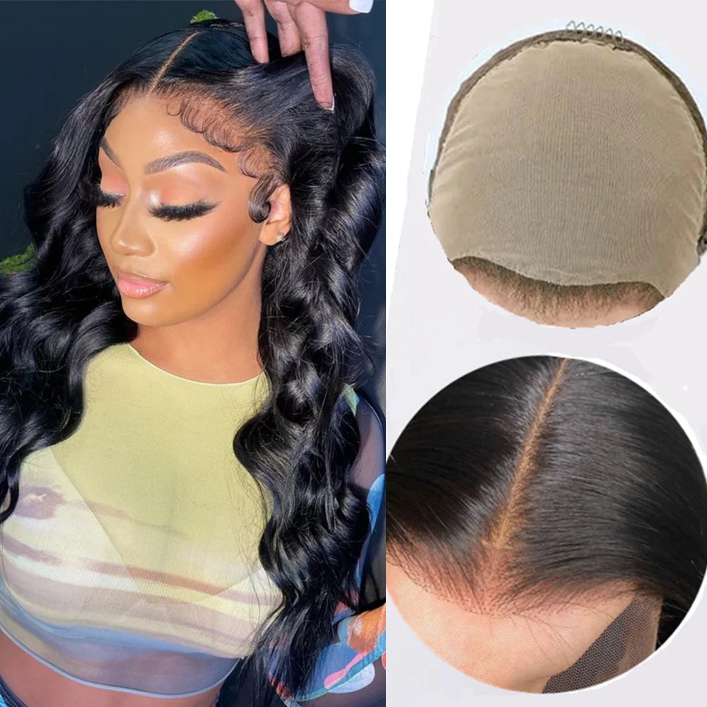 

180% Fake Scalp Wig 13x4 Lace Front Invisible Knot Wig Bleached Knots Pre Plucked Body Wave Human Hair Lace Wig Remy Parkson