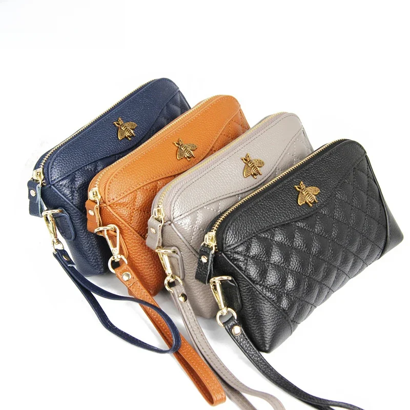 Nowy modny Top warstwa portfel ze skóry bydlęcej cienkościenne miękkie Zipper torebka dla kobiety projektant marki sprzęgła urocza portmonetka długi portfel — zdjęcie 2