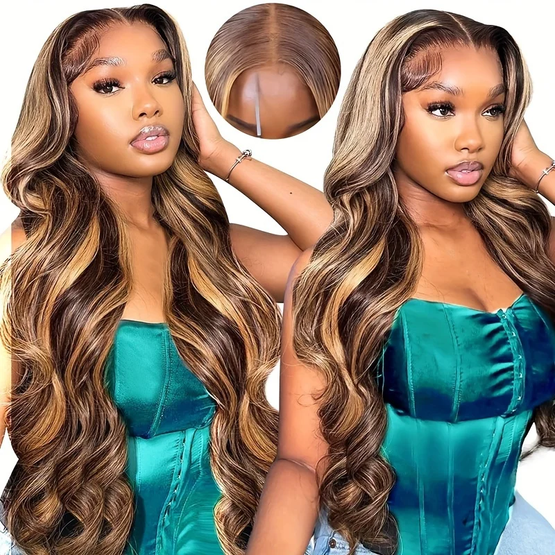 4/27 Highlight Wig Human Hair 13x4 Body Wave Lace Front Wig Brazilian Remy Wig 13x6 Hd Lace Frontal Wigs For Women Choice