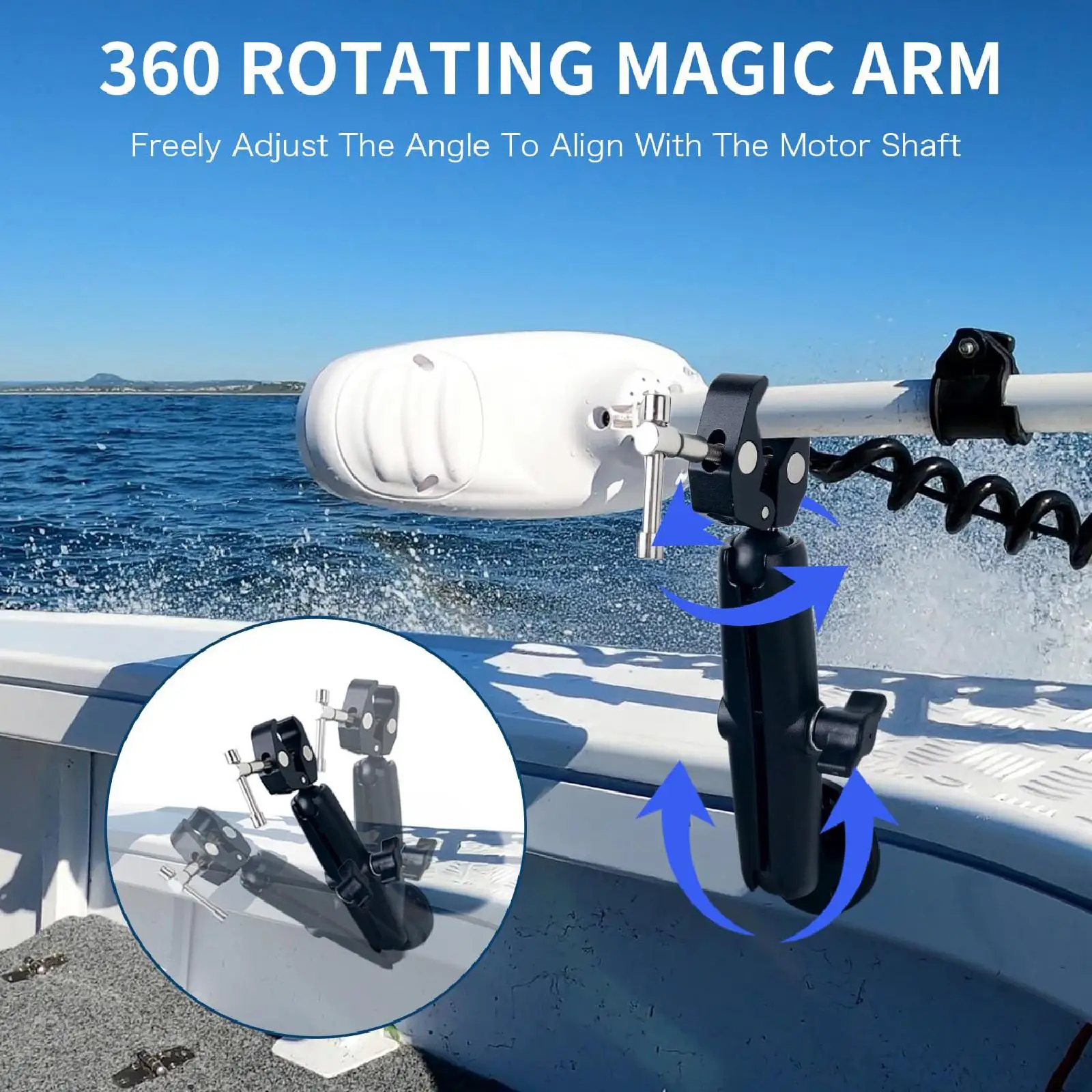 1 PcTrolling Motor Stabilizer Support Parts for Flat Bottom Boats Boating Sports Outdoor Sports Boating Sailing Boat Easy to Use