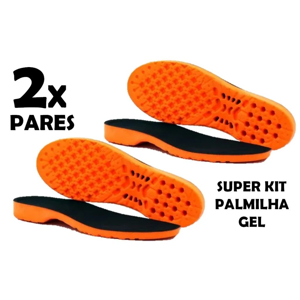 Kit 2 Pairs Soft and Comfortable Orthopedic P.U Gel Insole Ideal for Feet Feet Sent