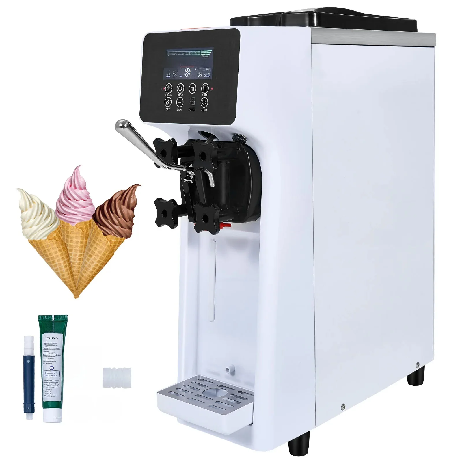 SucceBuy Commerciële ijsmachine Aanrecht met enkele smaak Softijsmachine Touchscreen Auto Clean Pre-koeling - afbeelding 2