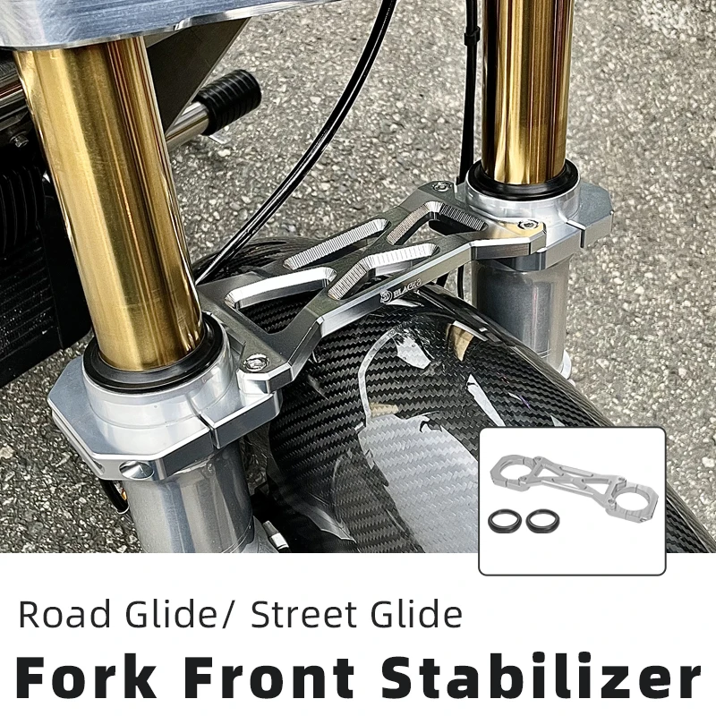 

Motorcycle Front Fork Stabilizer Aluminum Bracket Stabilizer Balance 49mm for Harley Davidson Touring Road Glide Street Glide