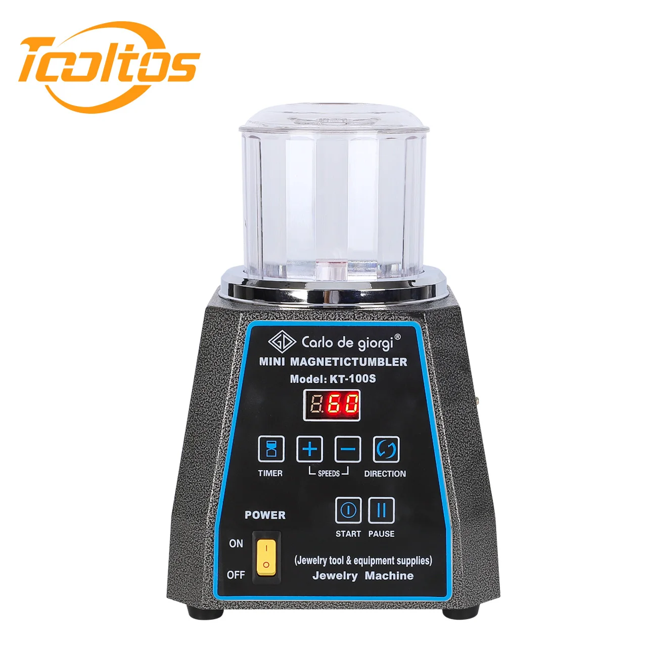 

Tooltos KT-100S Adjustable Speed Timing Magnetic Tumbler Jewelry Polishing Machine 2KG 200W