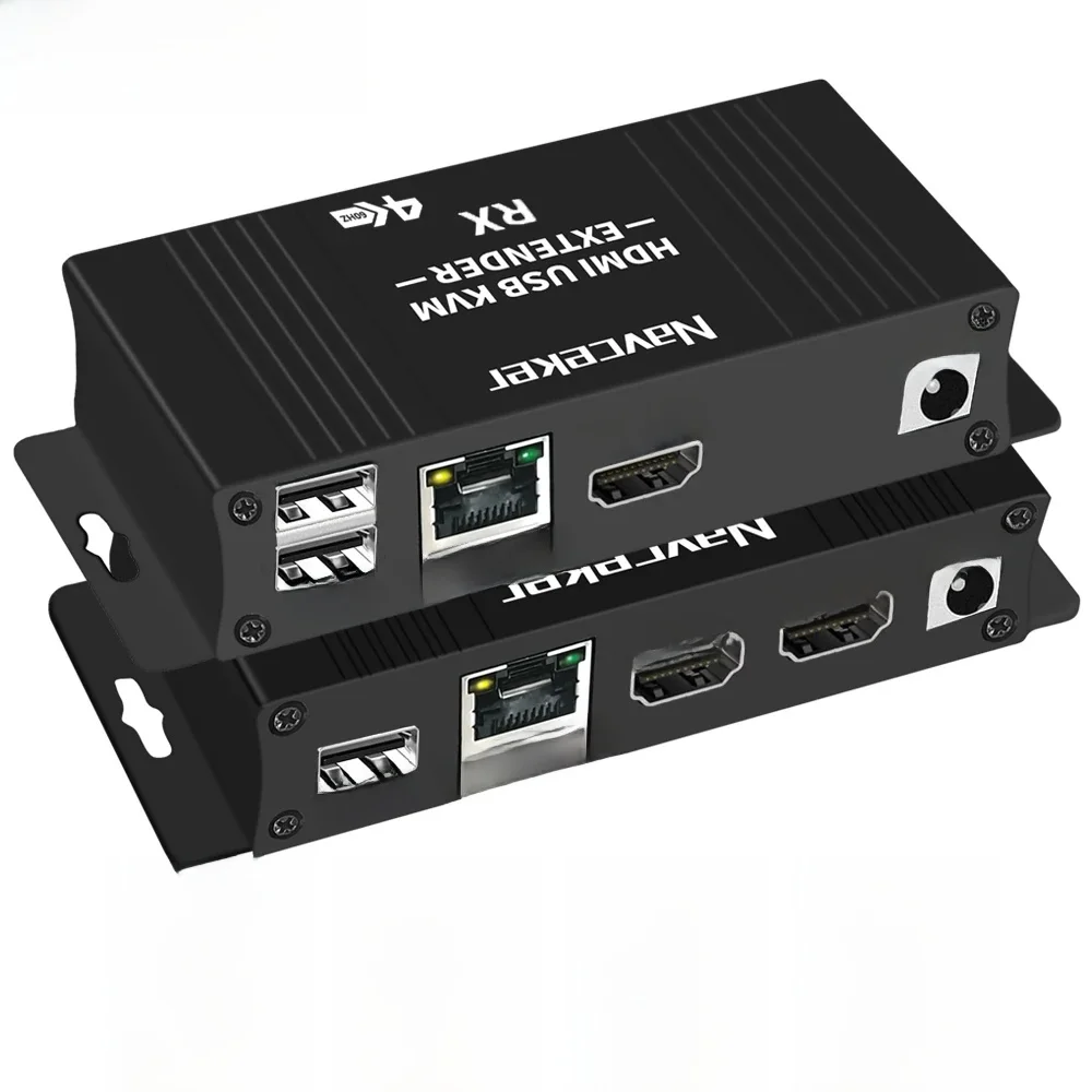 Navceker 4K 60Hz HDMI USB KVM Extender over Ethernet CAT6 RJ45 1080P 60 Meters Extender KVM Splitter HDMI for Mouse Keyboard PC — zdjęcie produktu 7