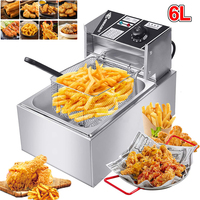 6L Electric Deep Fryer 2500W Stainless Steel Commercial Electric Fryer Household Chips Frying Pan French Fries make Machine