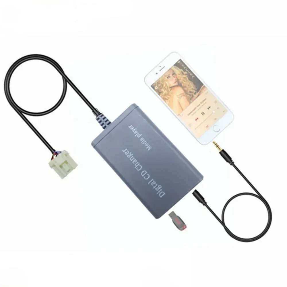 DOXINGYE AUX USB Bluetooth Adapter Samochodowy MP3 CD Changer Bluetooth Zestaw Głośnomówiący Ładowanie USB do Mazda 2/3/5/6/CX7/MX5/MPV/Miata/RX8 — zdjęcie 2