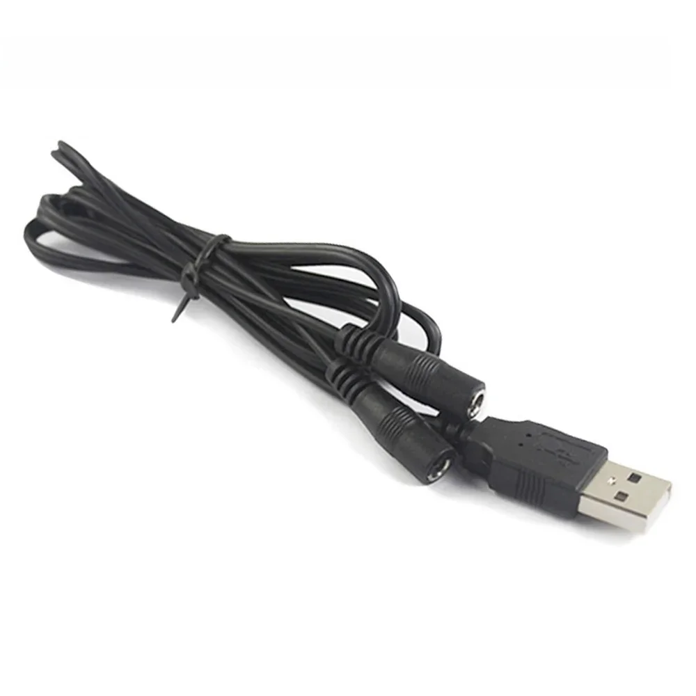 2A USB A męski na podwójny DC 3,5 * 1,35 mm żeński zasilacz Wtyczka Jack Typ A Przedłużacz Podgrzewany kabel do ładowania Złącze Przewody 1,4 M — zdjęcie 2