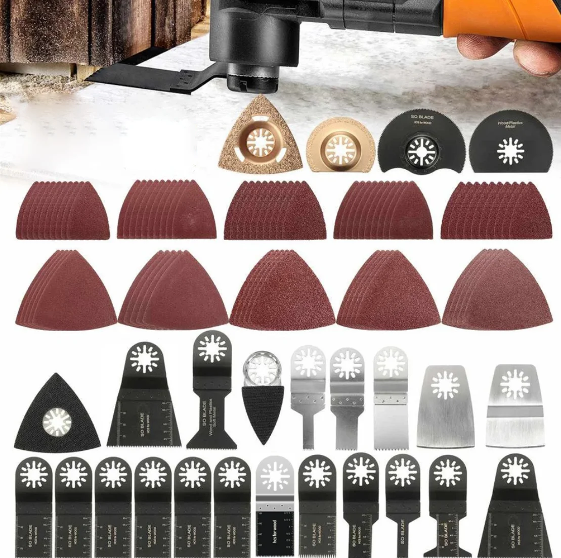 100 Stück Multifunktions-Sägeblätter Oszillierende Multitool-Klingen Bi-Metall Präzisions-Sägeblätter Werkzeug