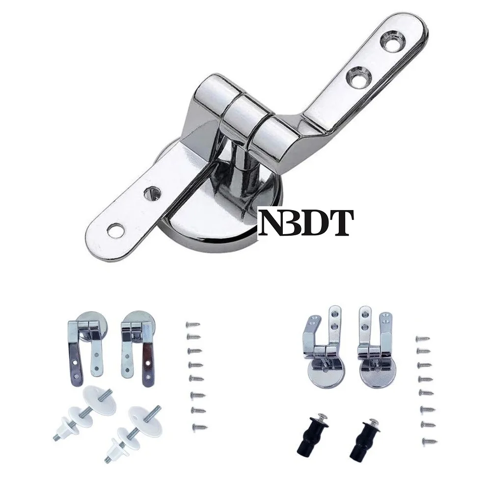 1Pair Zinc Alloy Toilet Seat Resin Wooden Lid Cover Hinge Relacement Under/Top Mount Bolts Screw Wing Nuts Anchor