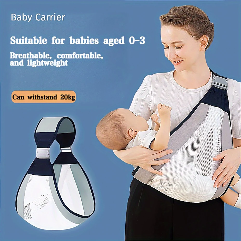 Draagzak, 3d Mesh Baby Wrap, Verstelbare Peuter Bandjes, Gemakkelijk Te Dragen, Baby Semi-Wrap Sling Heupdrager Voor Pasgeboren Naar Peuter