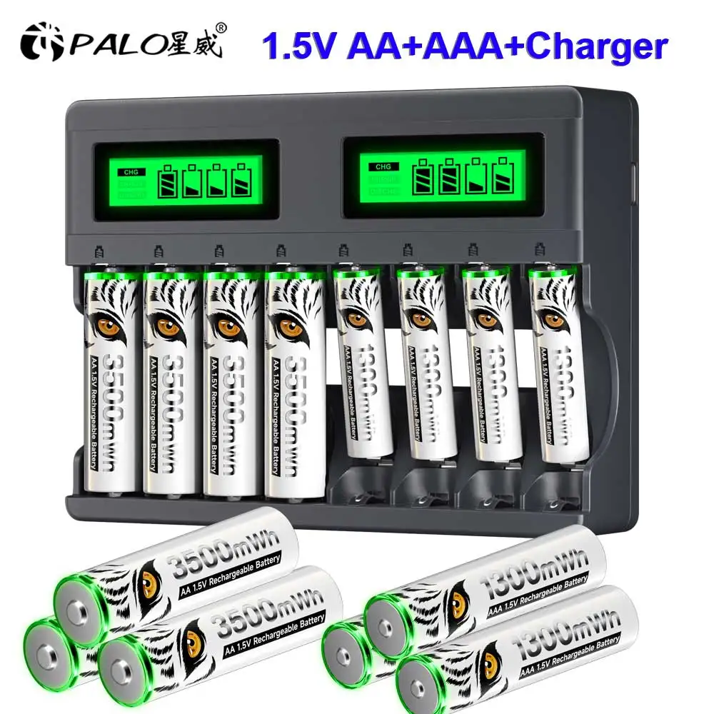 Batterie rechargeable 1,5 V AA + AAA Batterie lithium-ion rechargeable 3500 mWh AA Batterie AA 1,5 V Piles AAA rechargeables 1300 mWh Batterie R3