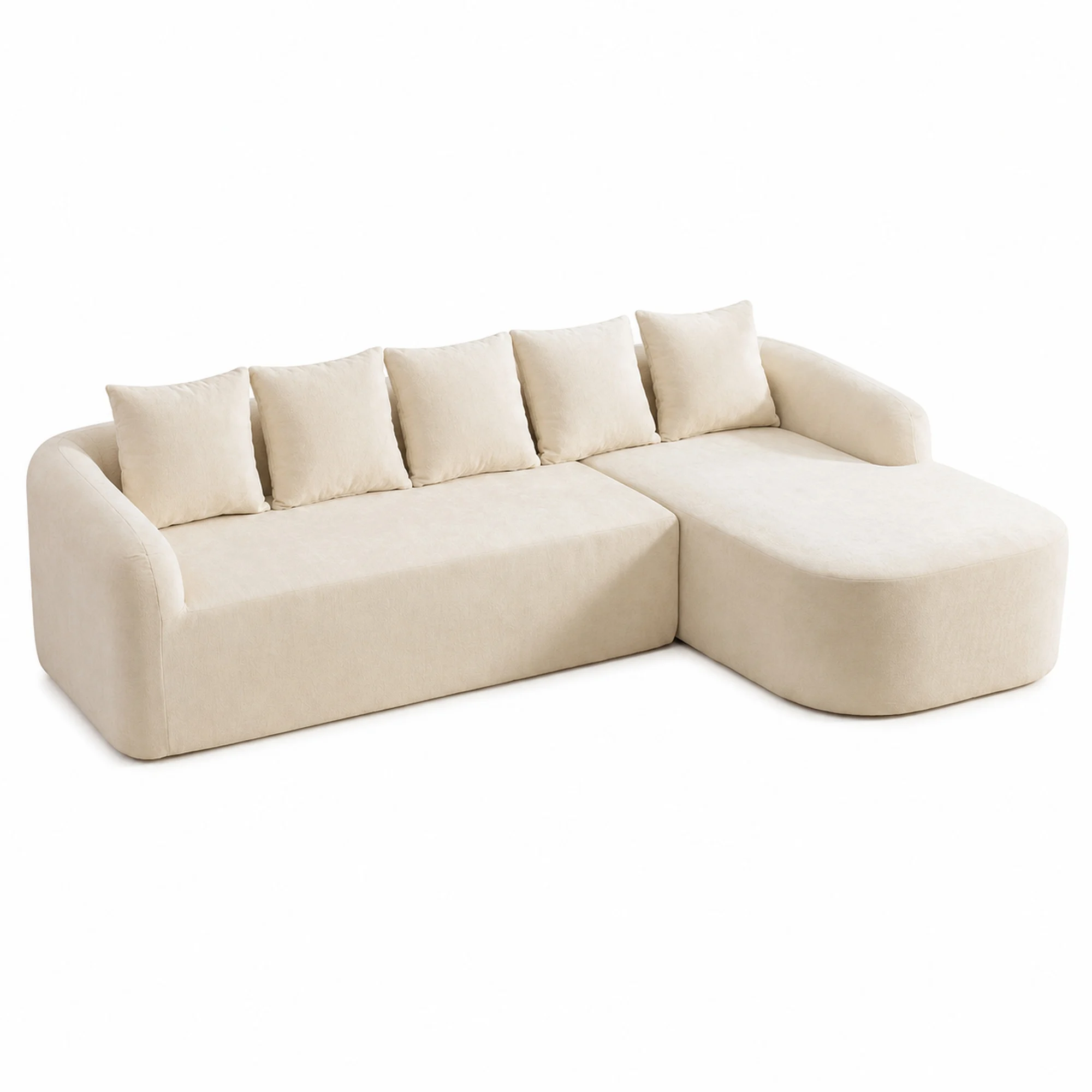 Modulares 3-Sitzer Sofa aus Chenille in Hellkhaki – mit 30D hochelastischem Schaumstoff, rutschfestem Boden & montagefreier Kompressionstechnologie, vielseitig für Wohnzimmer, Schlafzimmer &