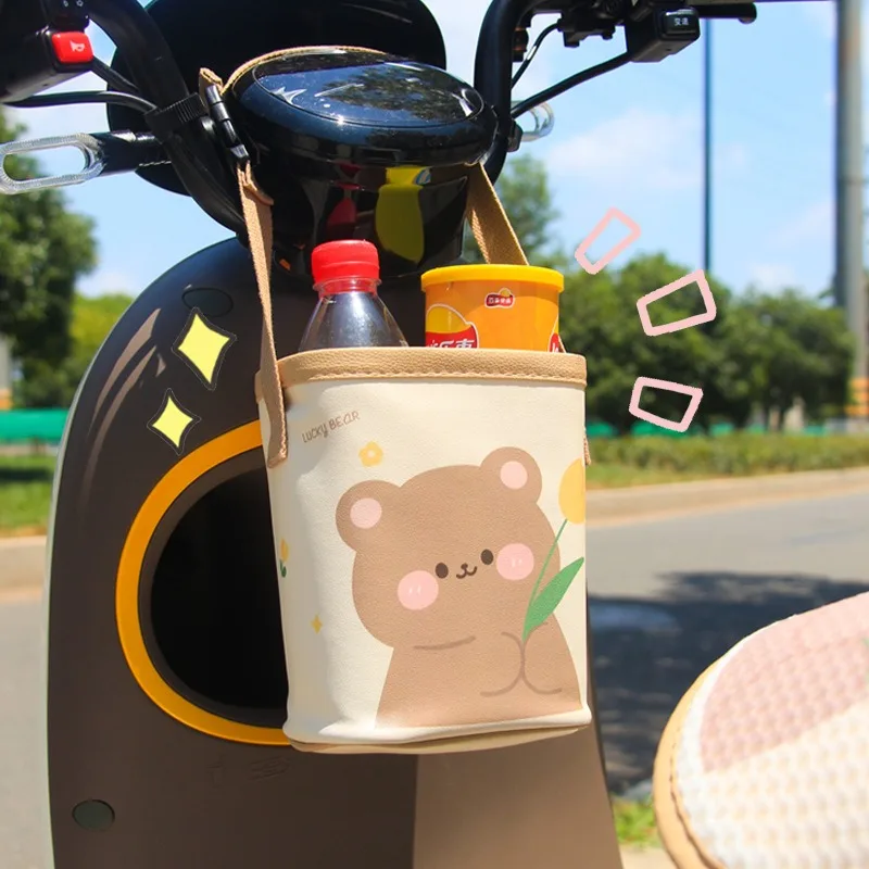 

Car Seat Backrest Hanging Leather Storage Bucket Universal Cartoon Cute Muse Creative Waterproof and Pressure-resistant Storage