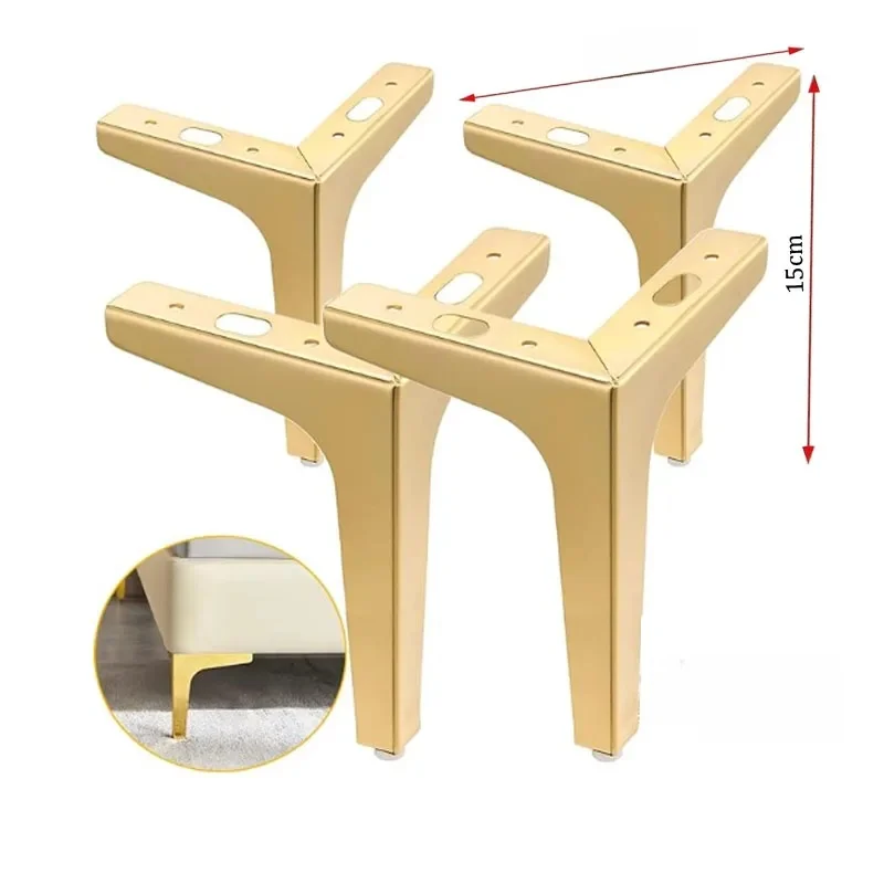 4Pcs Modern Triangle Metal Sofa Legs DIY Replacement Furniture Feet, Universal Cabinet Couch Chair Support Leg Hardware Accessor