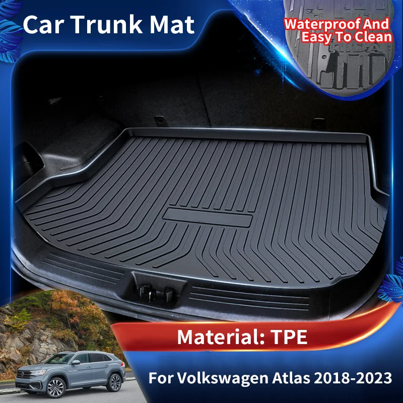 

for Volkswagen VW Atlas Teramont R-Line 2018~2023 TPE Car Boot Liner Cargo Rear Trunk Mats Luggage FLoor Tray Waterproof Carpet