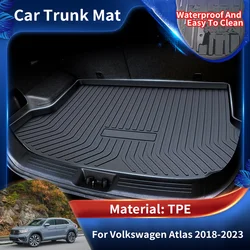 for Volkswagen VW Atlas Teramont R-Line 2018~2023 TPE Car Boot Liner Cargo Rear Trunk Mats Luggage FLoor Tray Waterproof Carpet