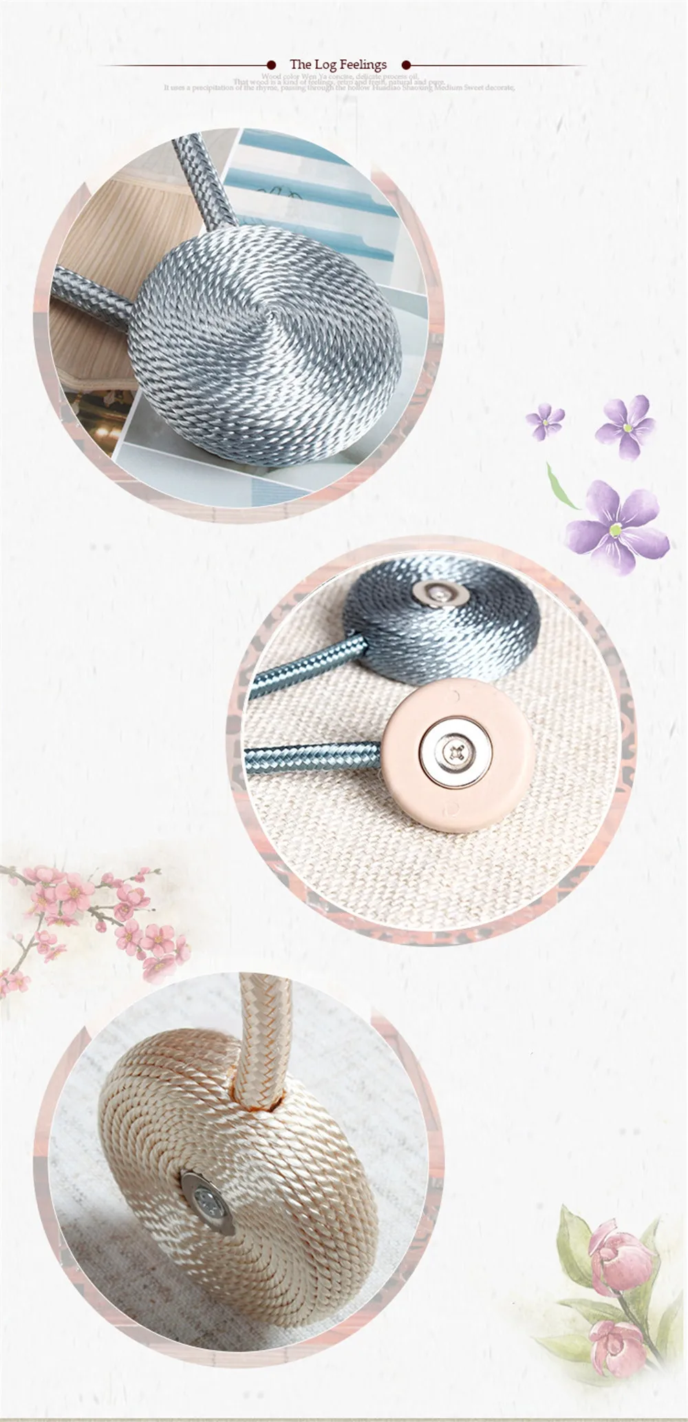 Curtain Tieback Magnet Modern Simple Style Clip Per Tende Drape Ties Backs Weave Rope Holdbacks For Window Curtain Holder