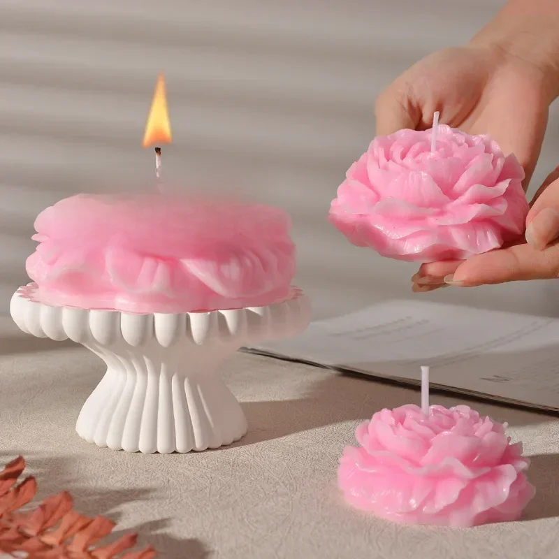 Neue 3D Rose Blume Pfingstrose Silikon Kerze Formen DIY Blume Kerze Gips Harz Seife Schokolade, Der Form Valentinstag Geschenk