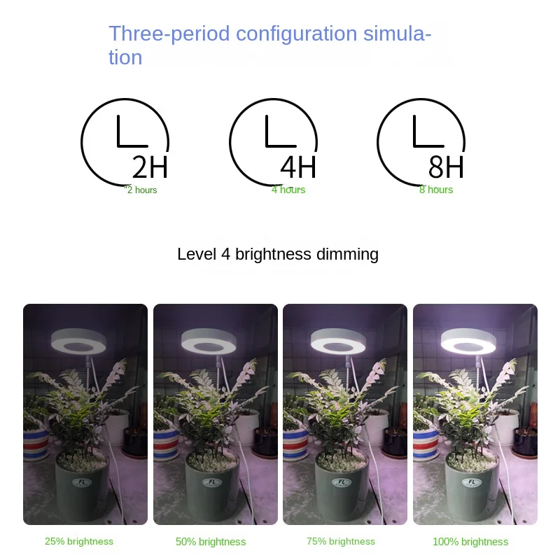 Plant Grow Light LED spettro completo per piante Timer automatico regolabile in altezza 5V Fill Light Flower sa crescere per pianta da interno