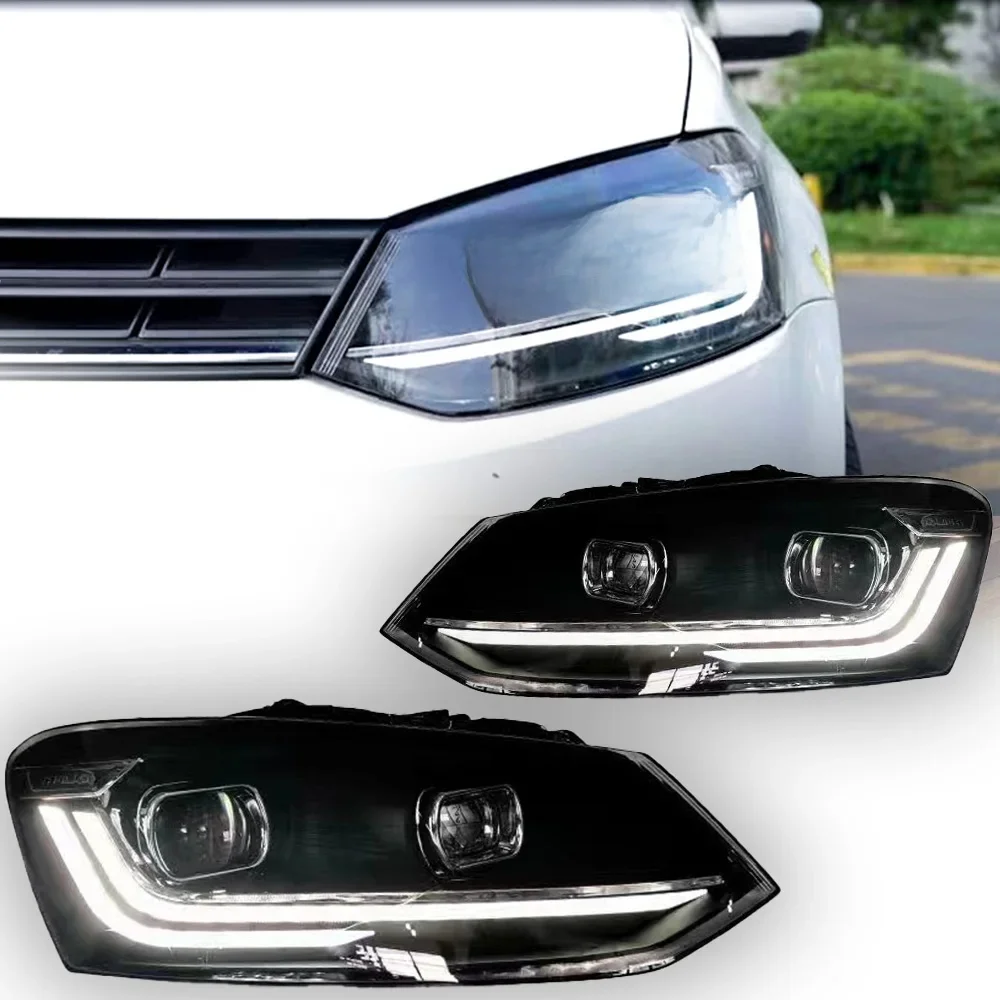 AKD LED Światła Samochodowe do VW Polo Reflektor 2011-2023 Volkswagen Vento LED Soczewka Projektorowa DRL Hid Lampa Przednia Bi Xenon Akcesoria — zdjęcie 2